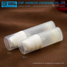 Mini de 15ml de 10ml de ZB-QE série plástico PP redondo frasco da bomba loção translúcida cosméticos sem ar